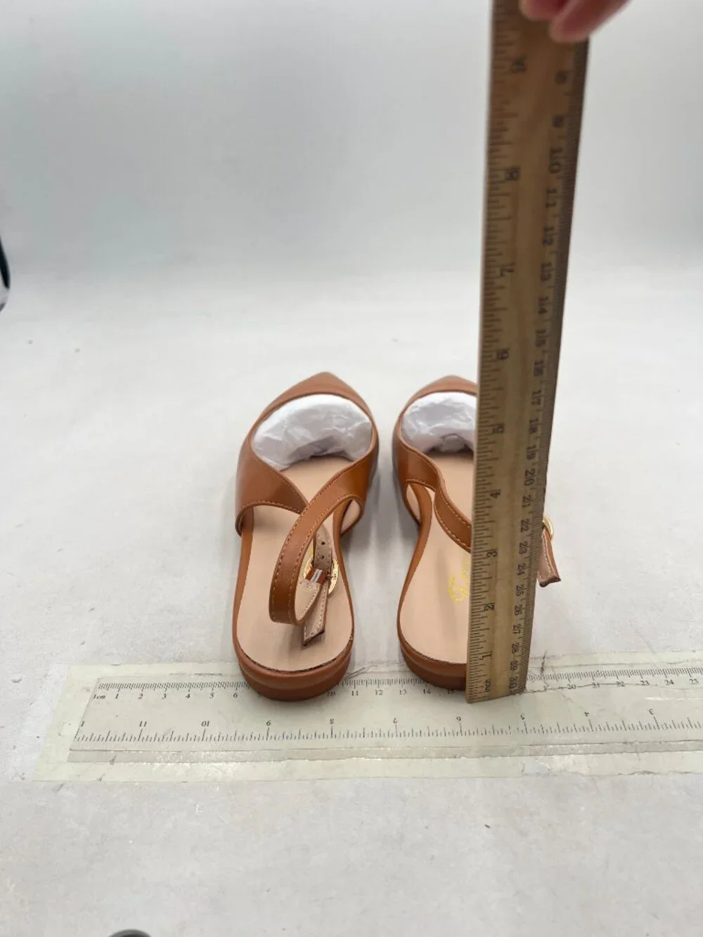 FOWT Brown Pointed Toe Slingback Buckle Comfort Casual Daily Mules Shoes